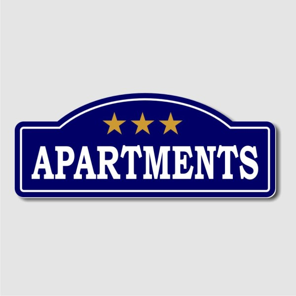Ploča “Apartments” 50x20 cm, s brojem zvjezdica po izboru