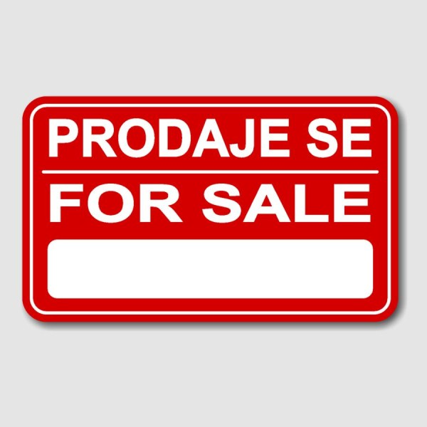 Ploča “For sale” 50x30 cm, s praznim poljem za upisivanje